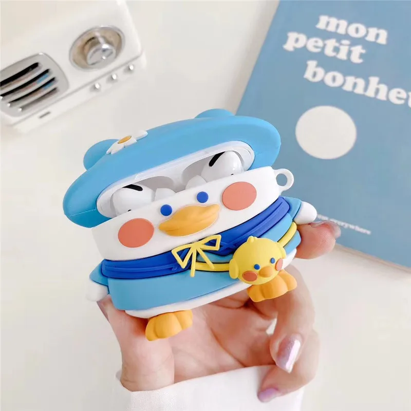 

For Airpods Pro Case 3D Duck Pattern Silicone Case For Apple Airpods 2 Lovely Cute Earphone Case For Airpods Air Pods Cover