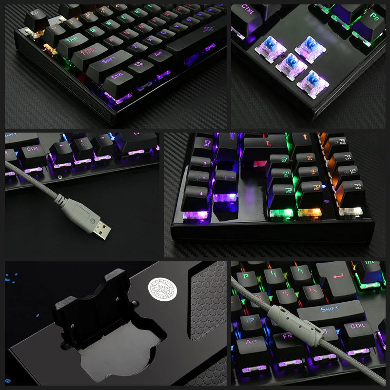 K28 игровая механическая клавиатура с подсветкой красочный светодиодный USB Проводная игровая клавиатура 26 клавиш анти-ореолы уход за руками