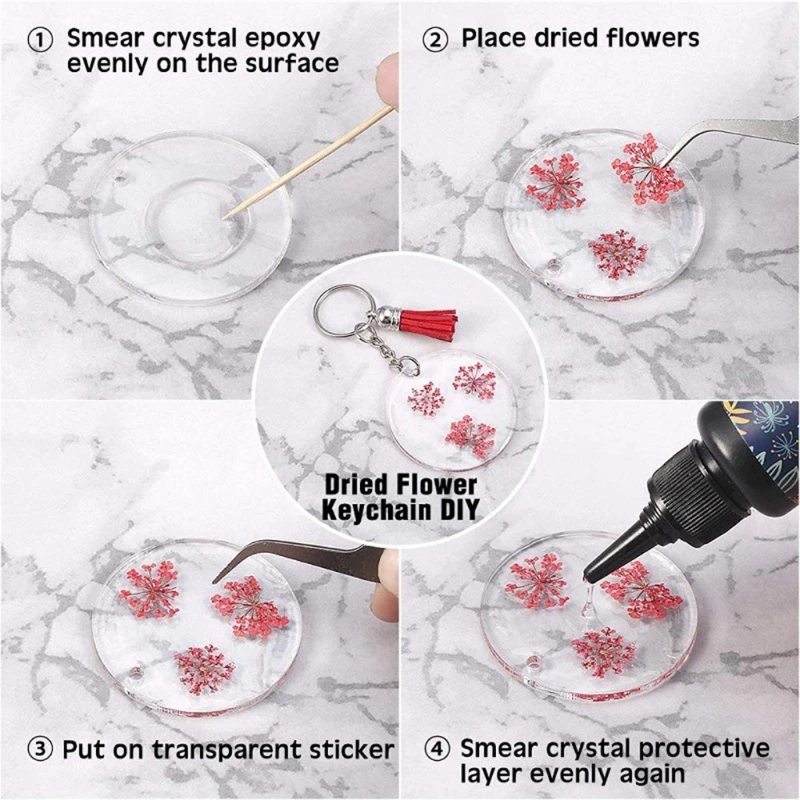 

1 комплект Разноцветные Подвески с кисточками, акриловые заготовки для брелоков, прозрачные круглые диски, прозрачные круги для поделок «сд...