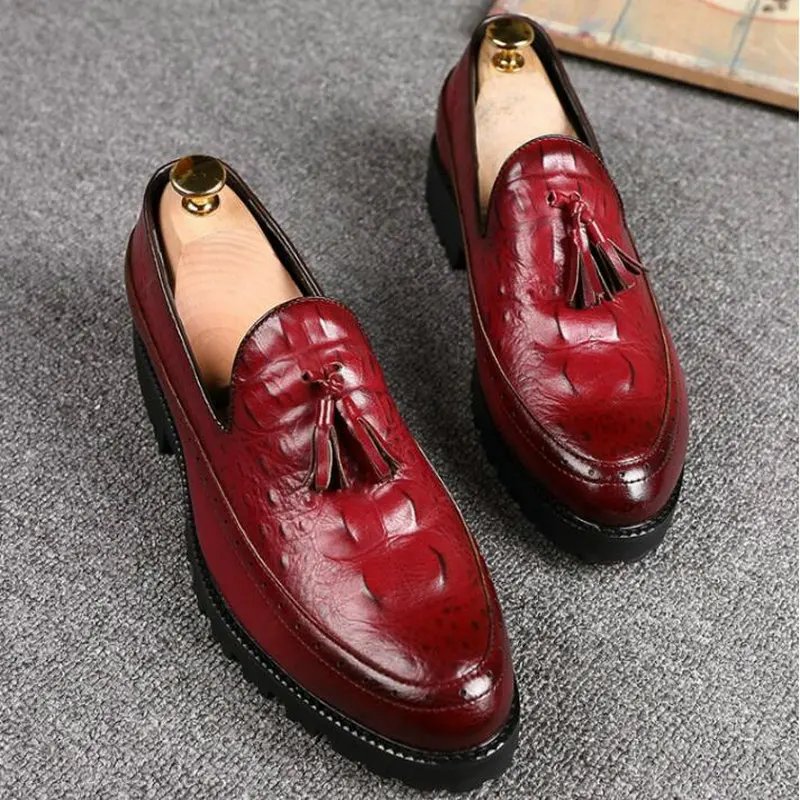 Новинка Мужские кожаные оксфорды с узором крокодиловая кожа Официальная обувь