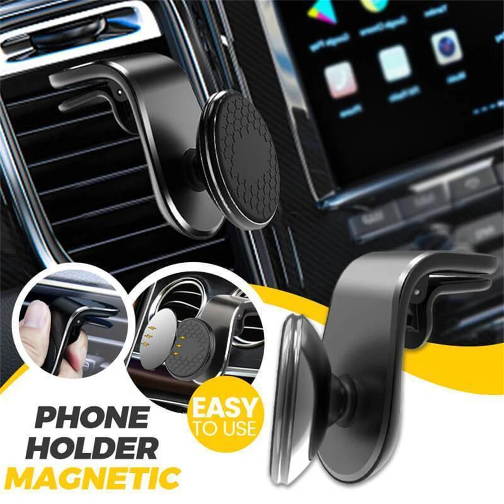 

Car Magnetic Metal Mobile Phone Holder Air Outlet Car Navigation Alloy Magnet Phone Support 360 Adjustable Phone Stand