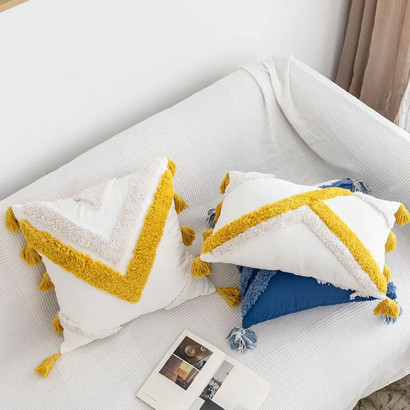 Наволочка ручной работы в марокканском стиле наволочка с кисточкой для