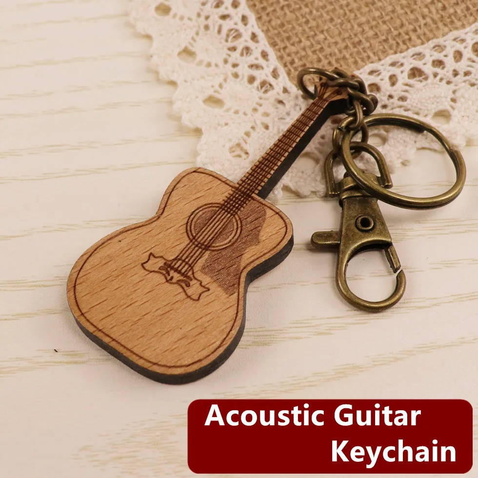 Брелок для ключей с подвеской в виде скрипки пианино гитары гучжэн деревянный