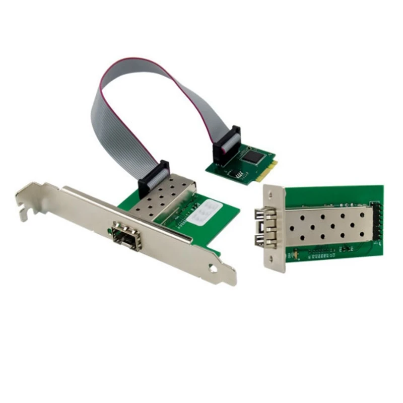 Placa de Rede do Servidor da Fibra do Gigabit Ótico da Fibra do lc do Porto M.2 a + e Sfp para o pc Único Adaptador