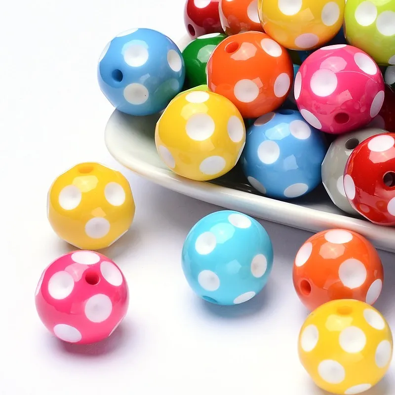 

100pcs Mixed Color Chunky Bubblegum Acrylic Beads for Jewelry Making DIY Accessories 20x19mm Hole: 3mm Fit for 5mm Rhinestone