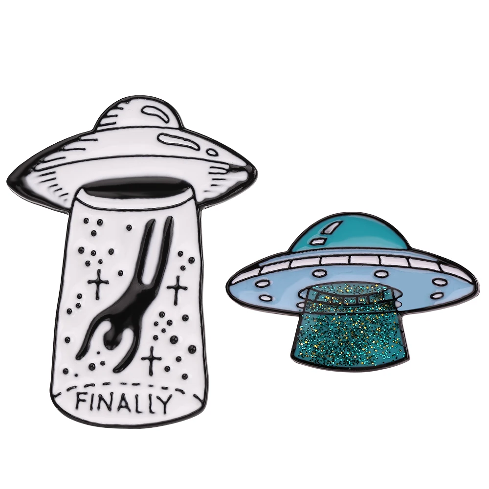 UFO космический корабль инопланетянин Космос эмаль брошь наконец значок джинсовая рубашка сумка булавка мультфильм аксессуары ювелирные изделия подарки для друзей