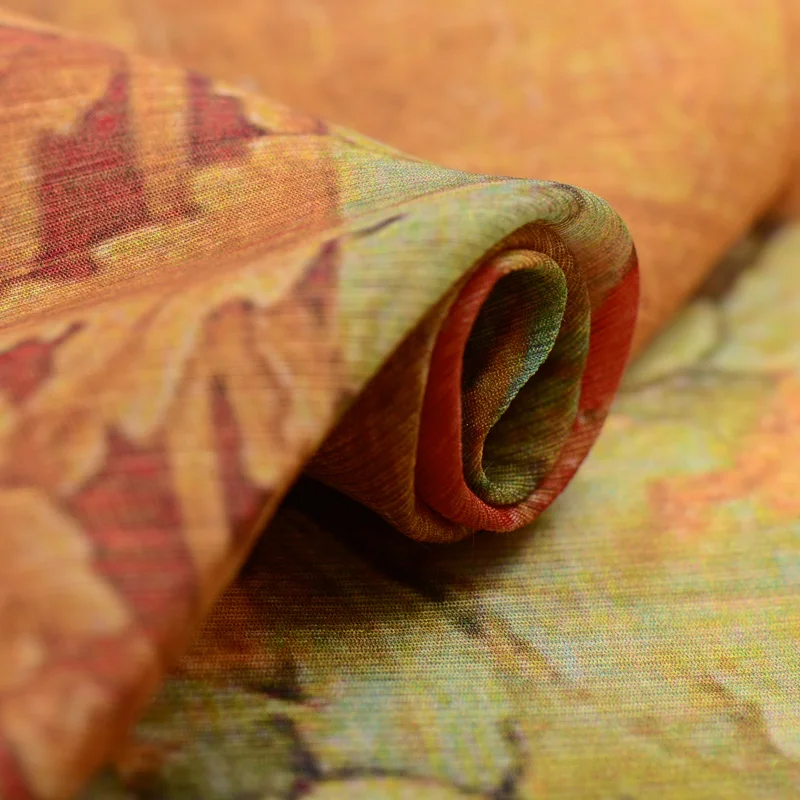 

Natural environmental protection material HD digital spray silk fabric processing square scarf fabric cloth B269