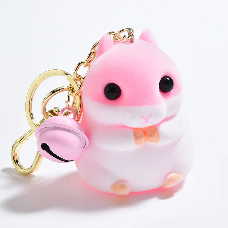 Мультфильм брелок для ключей хомяк Флокирование кукла виниловая подвеска милая