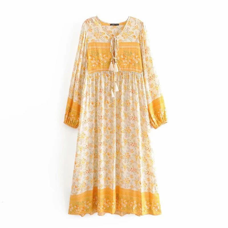 Винтажное шикарное женское элегантное платье на шнуровке с бахромой и цветочным