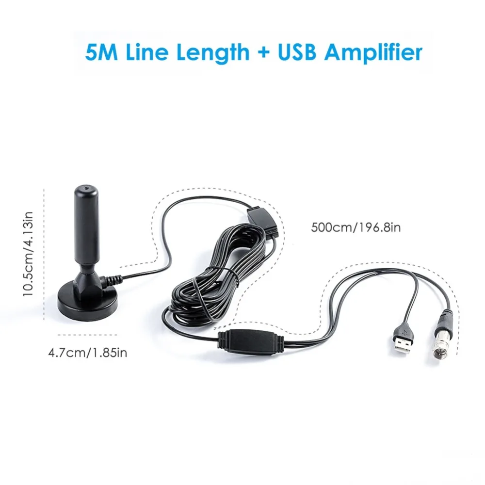 1080P Indoor Digital TV Antenna Signal Receiver Amplifier TV Radius Surf Fox Antena HDTV Aerial Mini DVB-T/FM Antenna