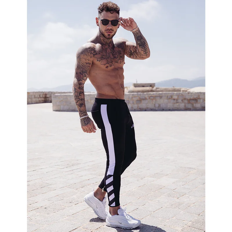 

New Muscle Brothers Sports Pants Slim Cotton Bodyguard Pants Leisure Fitness Pants For Men