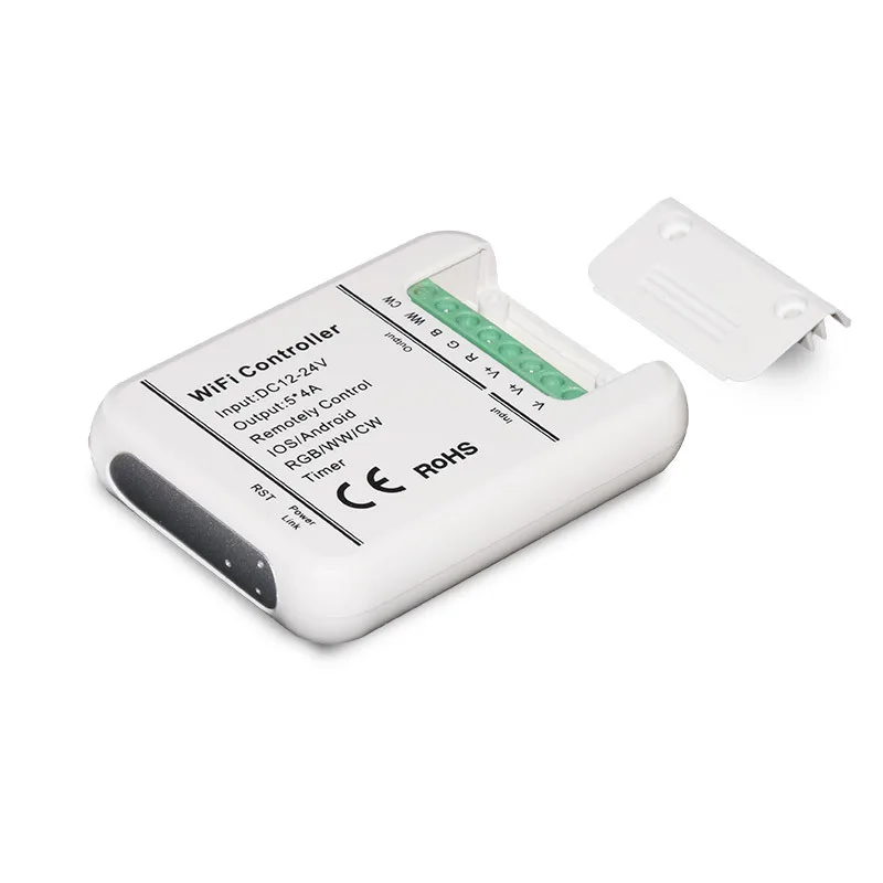 Новый 4А x 5 каналов wifi контроллер DC12 24V RGB/RGBWW/CW Светодиодные полосы режим таймера