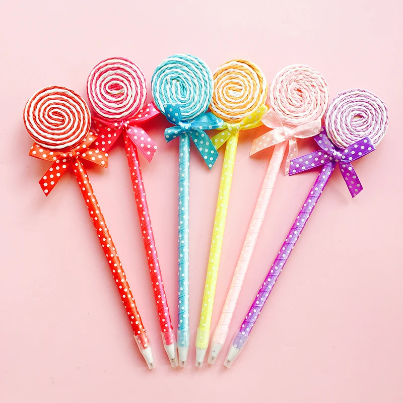 

48pcs Kawaii Pen Lot Cute Lollipop Ballpoint Pens for School Office Supplies Kids Stationery Pens Prizes Cute Things Wholesale
