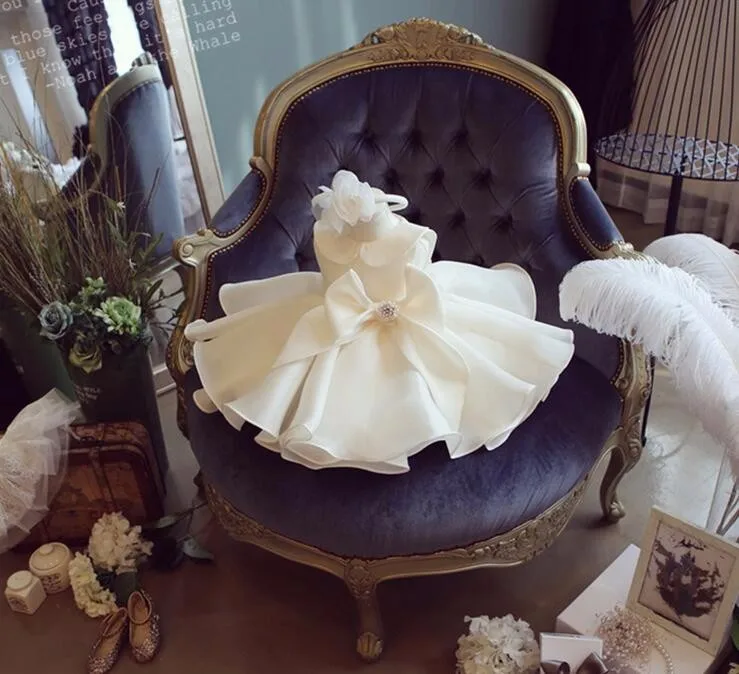 Top Quality Bow Girls Pageant Dresses For Baby Girl Princess Flower Chrismas Dress Kids Formal Wedding Party Christening Gown | Детская