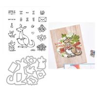 new 2021 metal cutting dies and clear stamps scrapbooking for paper making kangaroo baby embossing frame decoration card set