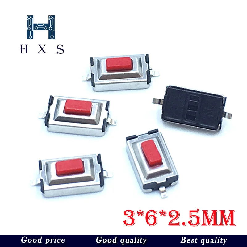 

50PCS SMD 3 * 6 * 2.5mm touch switch 2PIN micro-motion 3X6X2.5H small button