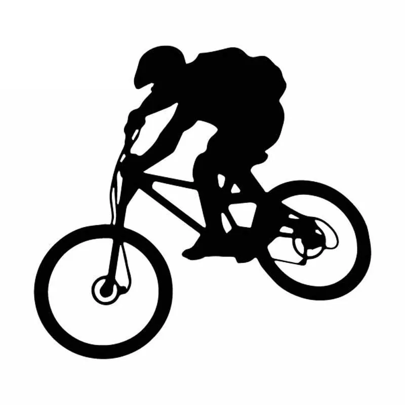 

15CM*14CM Cycling Mountain Bike Horseman Delicate KK Vinly Decal Interesting Decor Car Sticker Black/Silver Car Accessories