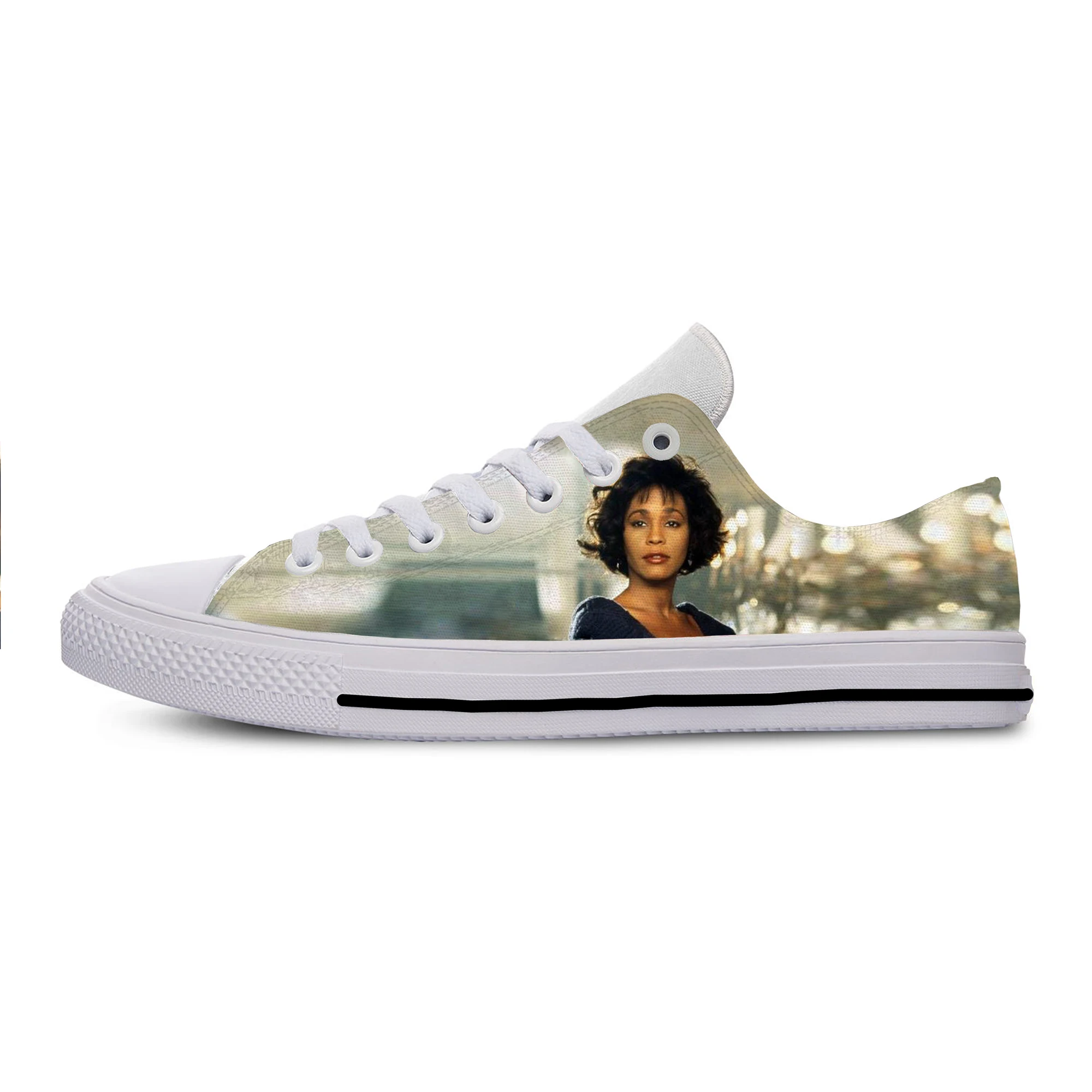 

2019 Hot Cool Fashion Pop Funny New Summer High Quality Sneakers Handiness Casual Shoes 3D Printed For Men Women Whitney Houston