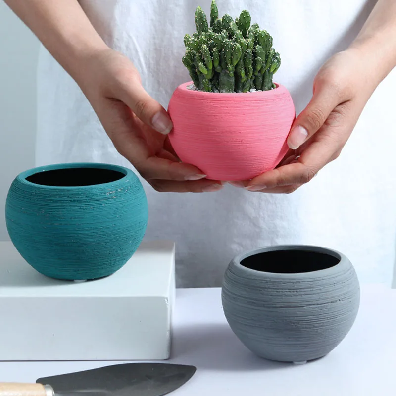 

Coloful Ceramic Flower Pots Home Decoration Planter Creative Succulent Potted Fairy Garden Decoration Accessories Succulent Pot
