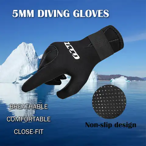 1 пара 5 мм неопреновые перчатки для плавания и дайвинга, Каяка, серфинга, Сноркелинга, теплый взрослый рыболовный влажный костюм, купальный ...