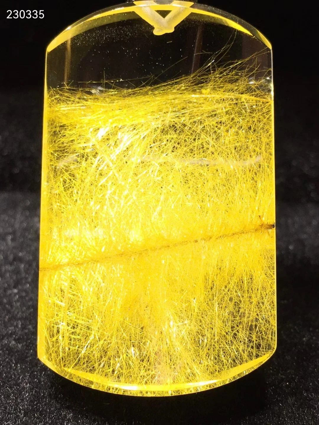 Натуральное золото рутилированный кварц Прямоугольный кулон богатый кристалл 42