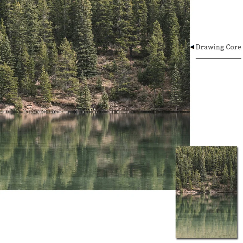 Пейзаж в скандинавском стиле настенная живопись на холсте с изображением леса