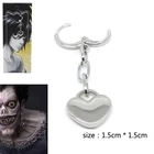 Аниме тетрадь смерти в форме сердца серьги, серьги в виде Капли серьги-гвоздики в стиле унисекс ухо клип Косплэй дневник мертвых серьги в виде капель с Для мужчин аксессуары