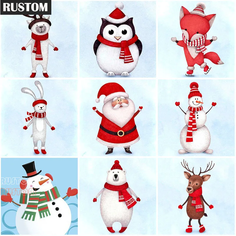 

Handmade Christma Gift DIY 5D Diamond Painting Cartoon Diamond Embroidery Santa Claus Cross Stitch Full Round Drill Resin Mosaic