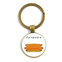 america tv friends show keychain for men glass cabochon pendant keyrings keyholder jewelry christmas gifts for best friends