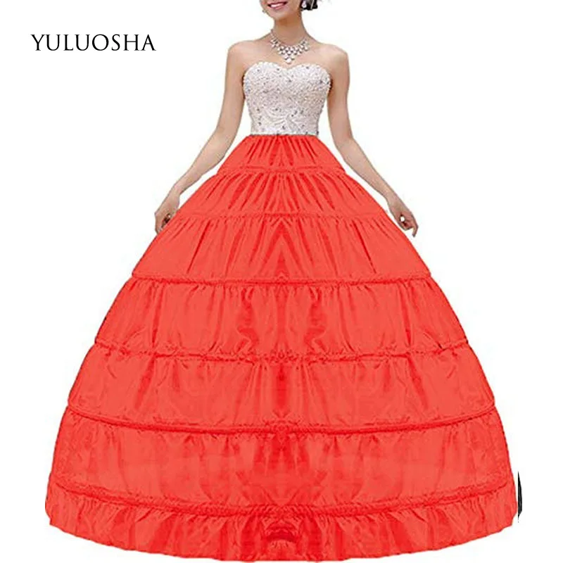 YULUOSHA Женская кринолин подъюбник А силуэта 6 обруч юбка комбинации длинная Нижняя