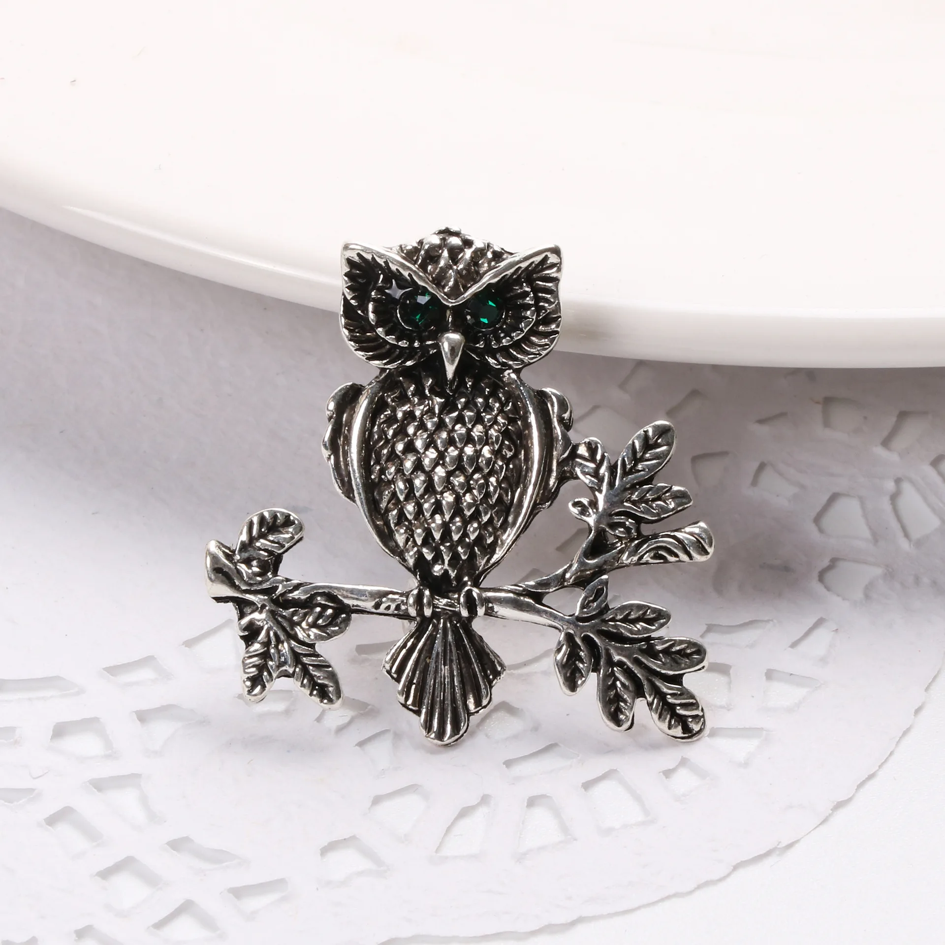 Vintage Zinc Alloy Rhinestone Animal Brooche Pins Owls Brooches for Women Men Badges Hat Scarf Buckle Jewelry Accessories | Украшения и
