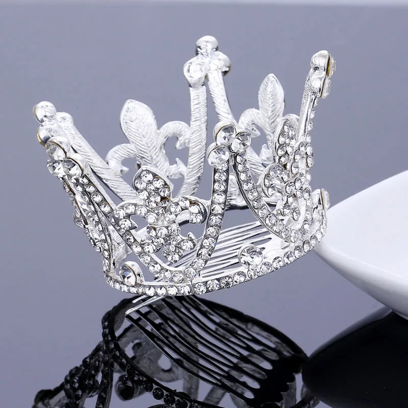 TDQUEEN, круглые свадебные диадемы и короны, покрытые серебром и золотом, свадебные аксессуары для волос для женщин
