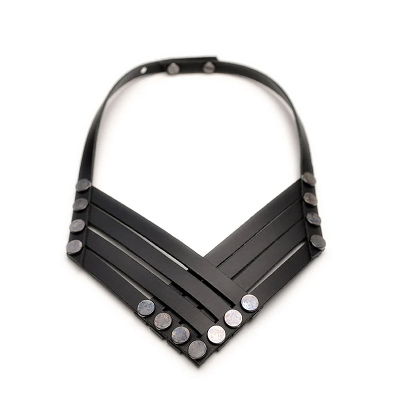 

TOTABC Female Black Genuine Leather Necklaces & Pendants For Women Fashion Jewelry Harajuku accessories