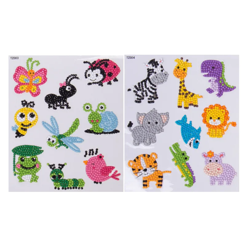 Набор для алмазной живописи сделай сам развивающие круглые картины с животными