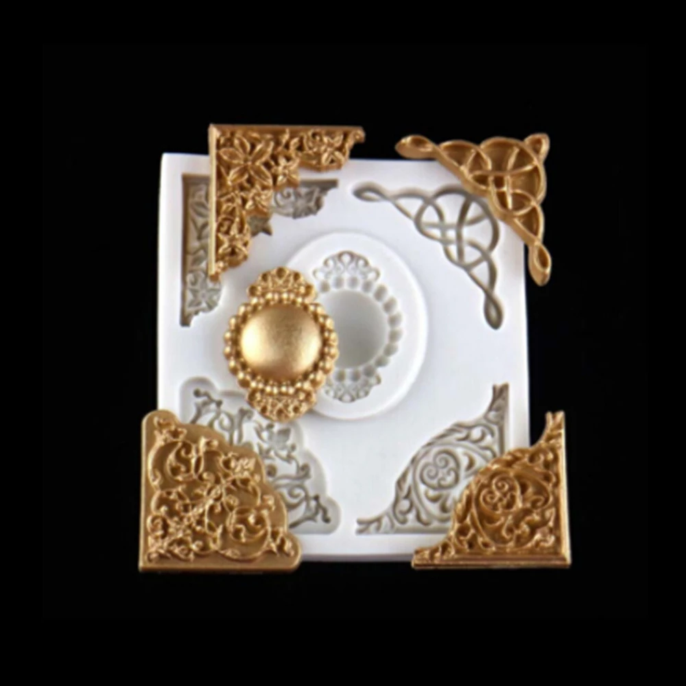 Винтажная кружевная угловая рельефная доска силиконовая форма европейские