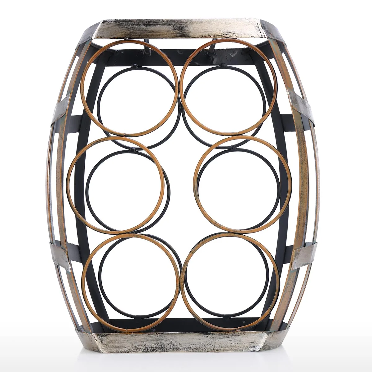 6 бутылок винный шкаф Настольный баррель крепкий Железный материал ручной работы