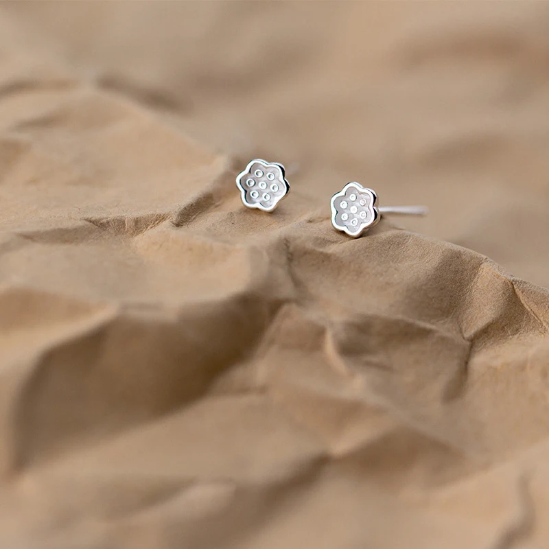

La Monada Stud Earrings For Women Silver 925 Minimalist Lotus Fine Women Earrings Jewelry Stud Earrings 925 Sterling Silver