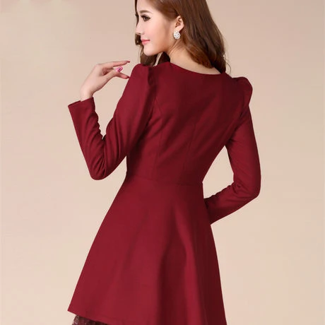 Женское шерстяное кружевное платье осенне зимнее повседневное цельнокроеное