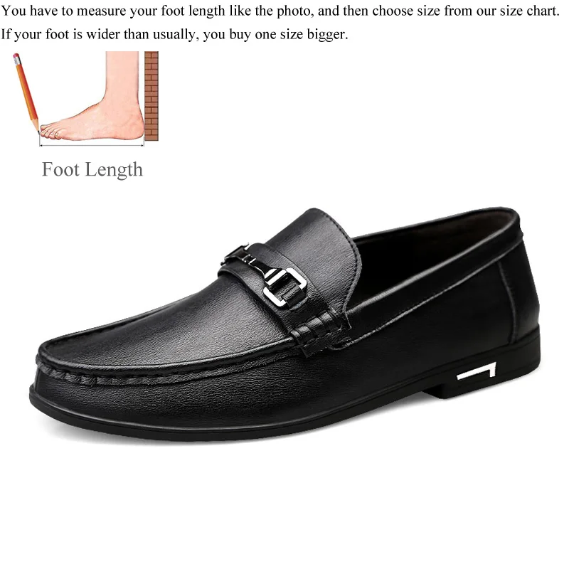 Black Роскошная обувь; мужские лоферы из натуральной кожи; сезон весна-осень; zapatos de hombre mocasines cuero; повседневные мужские лоферы без застежки; горячая распродажа - Цвет: Black