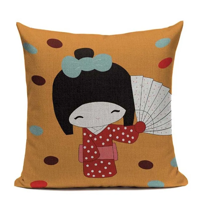 Подушка из хлопка и льна с японским принтом креативное кимоно для девушек Fuji