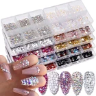 3D Стразы для ногтей блестящие Разноцветные Алмазные кристаллы светящиеся блестящие алмазные украшения для ногтей аксессуары для ногтей