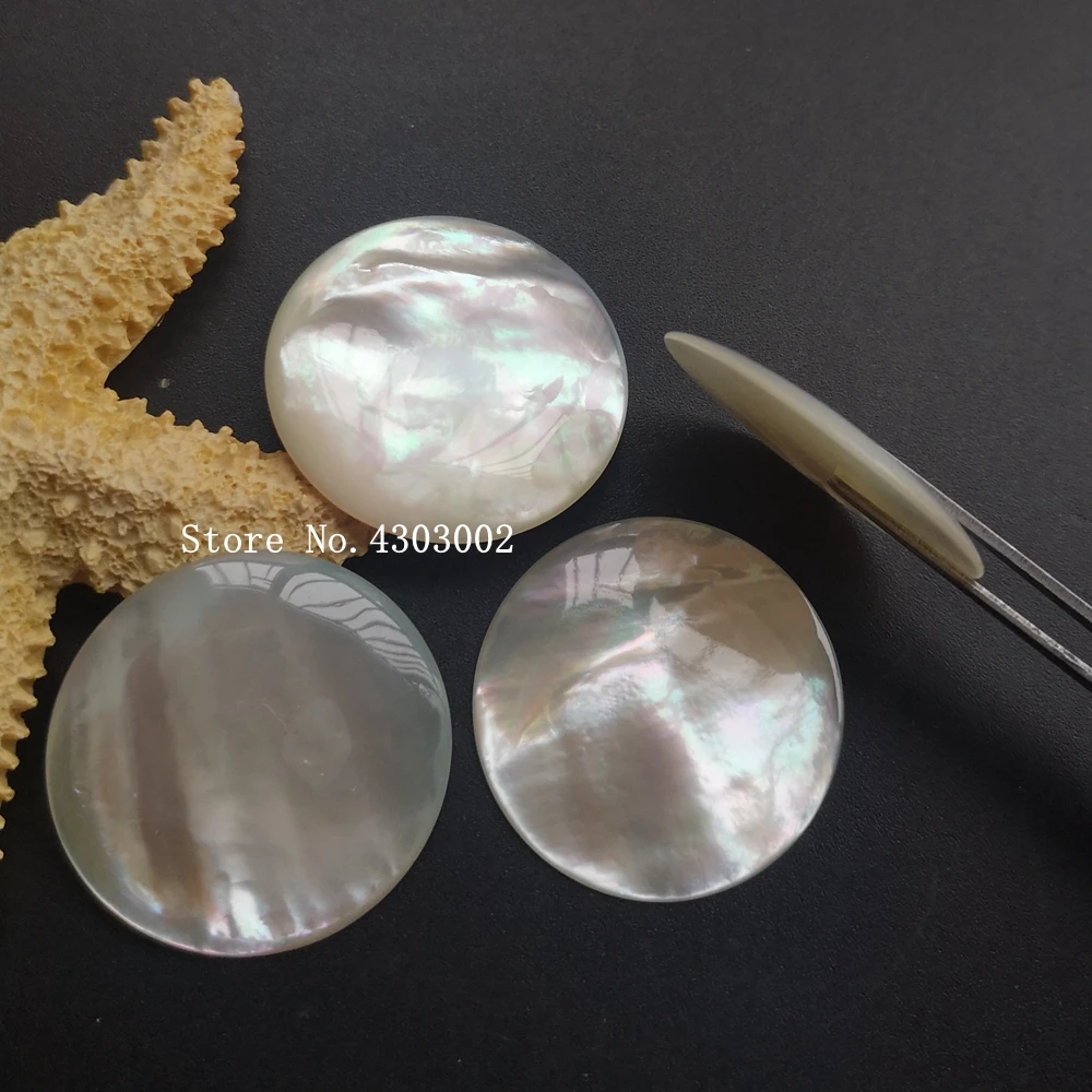 100 шт./лот 31 мм натуральный круглый кабошон перламутровая раковина для ювелирных