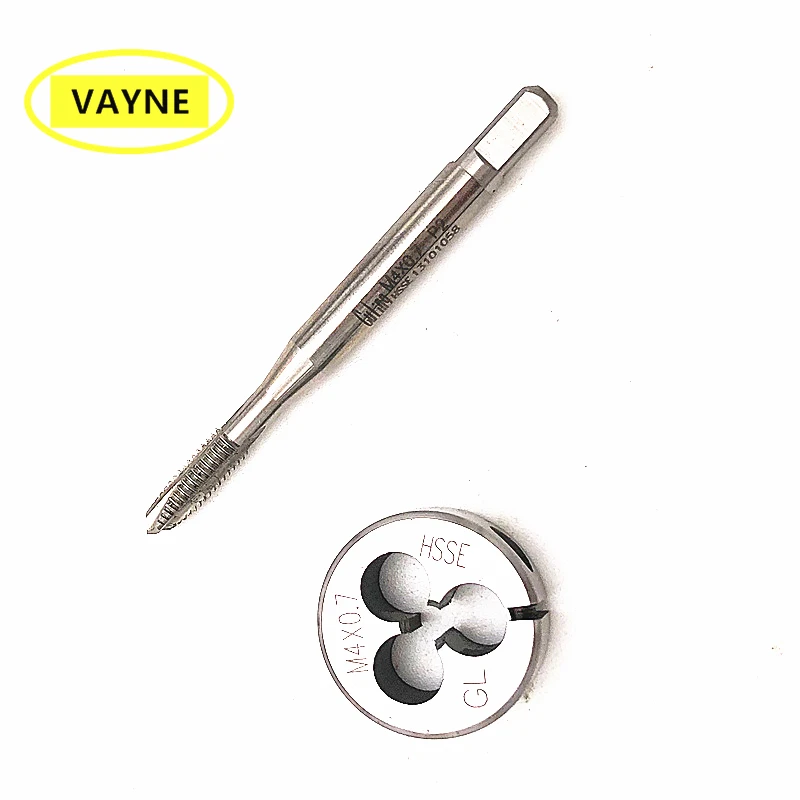 

2pcs VAYNE HSSE standard machine or hand - Metric Tap &Round die Set Fine thread dies taps suit M1 M2 M3 M4 M5 M6 M7 M8 M9 M10