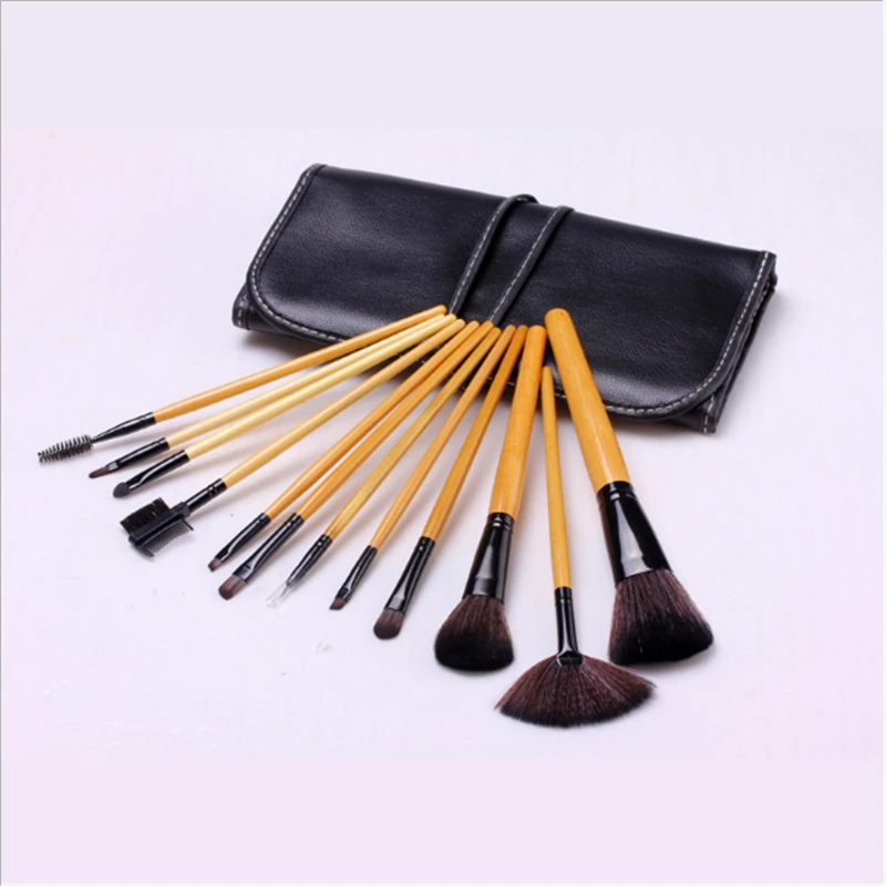

12Pcs Makeup Brushes Wooden Handle Cosmetic Powder Eye Shadow Foundation Blush Blending Beauty Make Up Brush Set