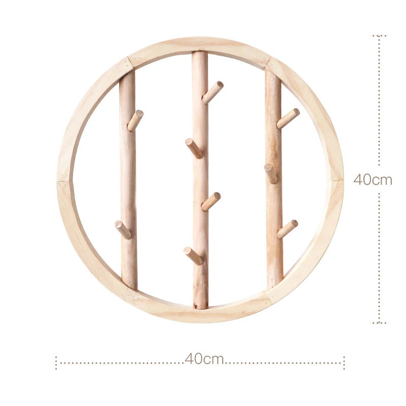 

Living Room Solid Wood Creative Wall Hanger Coat Hook Wall Shelf Key Hook Decoration