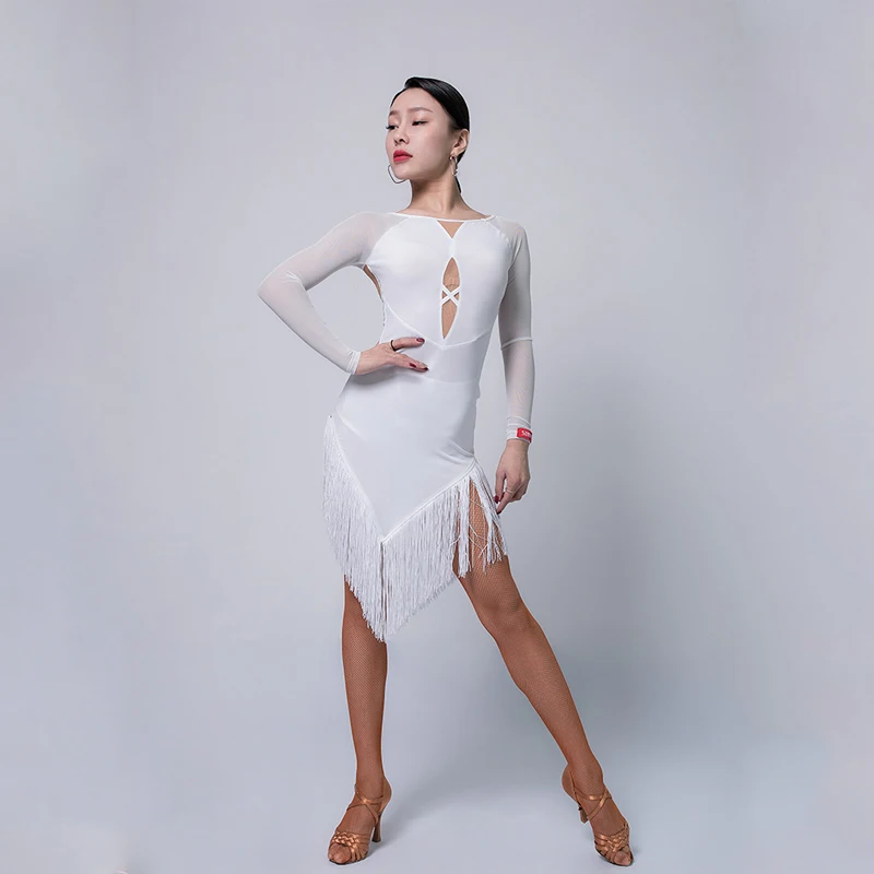 Новинка платье для латинских танцев женские сексуальные черные сценические