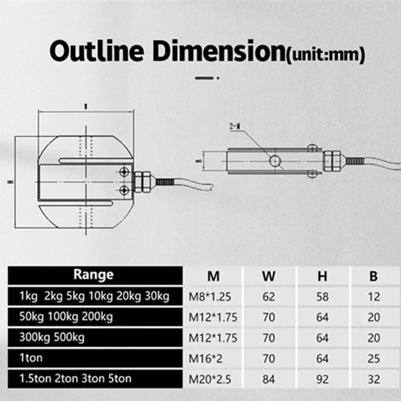 Двухсторонний датчик натяжения тяговый компресс S-типа нагрузки взвешивания