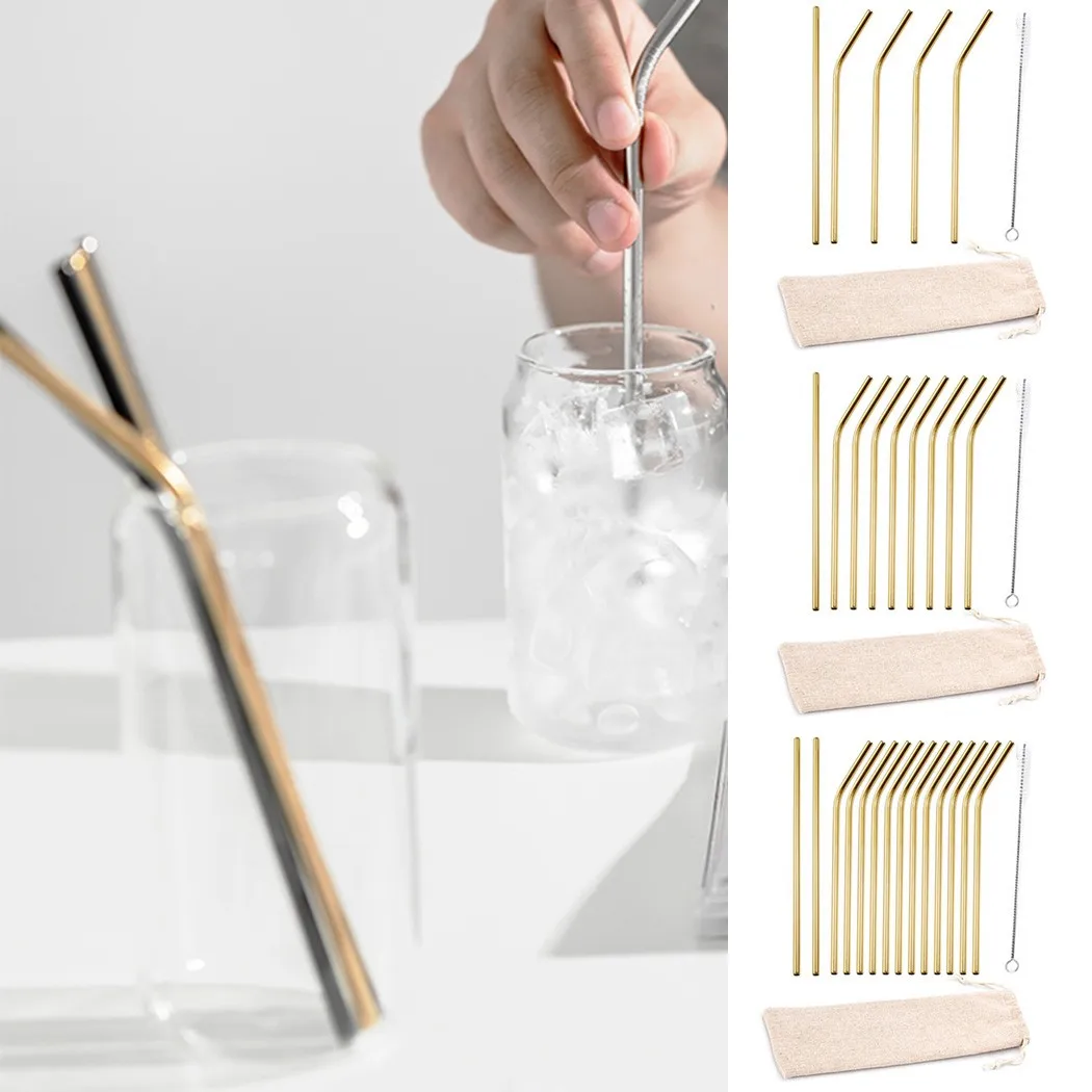 

Reusable Stainless Steel Straws Creative Beverage Cocktail Ctraws Environmental For Party Home Decoration Accessories