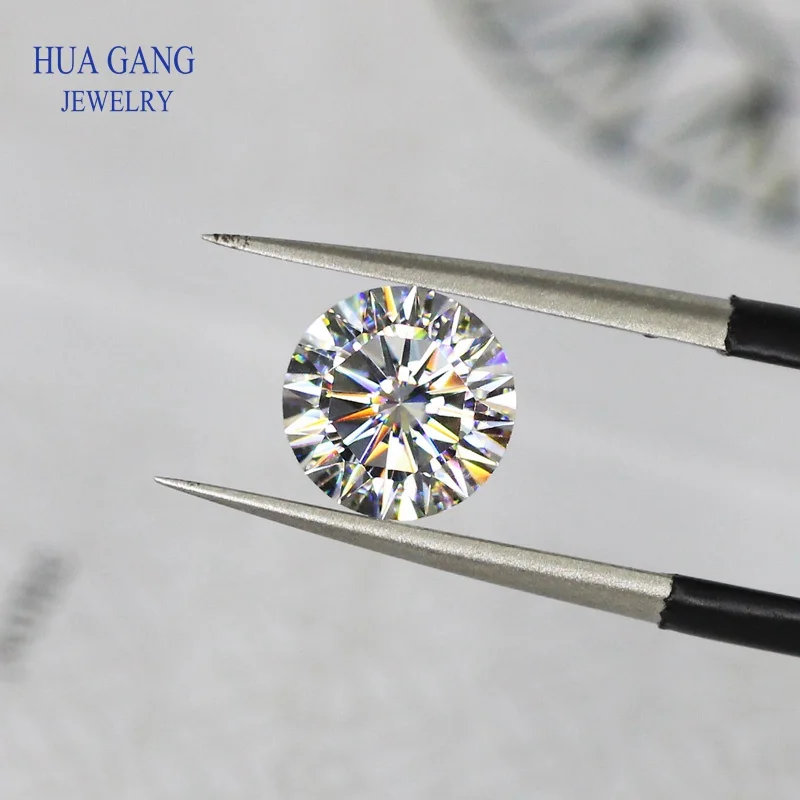 

16 Heart And 16 Arrow Cut Moissanite 1 Carat D Color VVS Clarity 6.5mm Round Cut Lab Grown Loose Moissanite Stone Test Positive