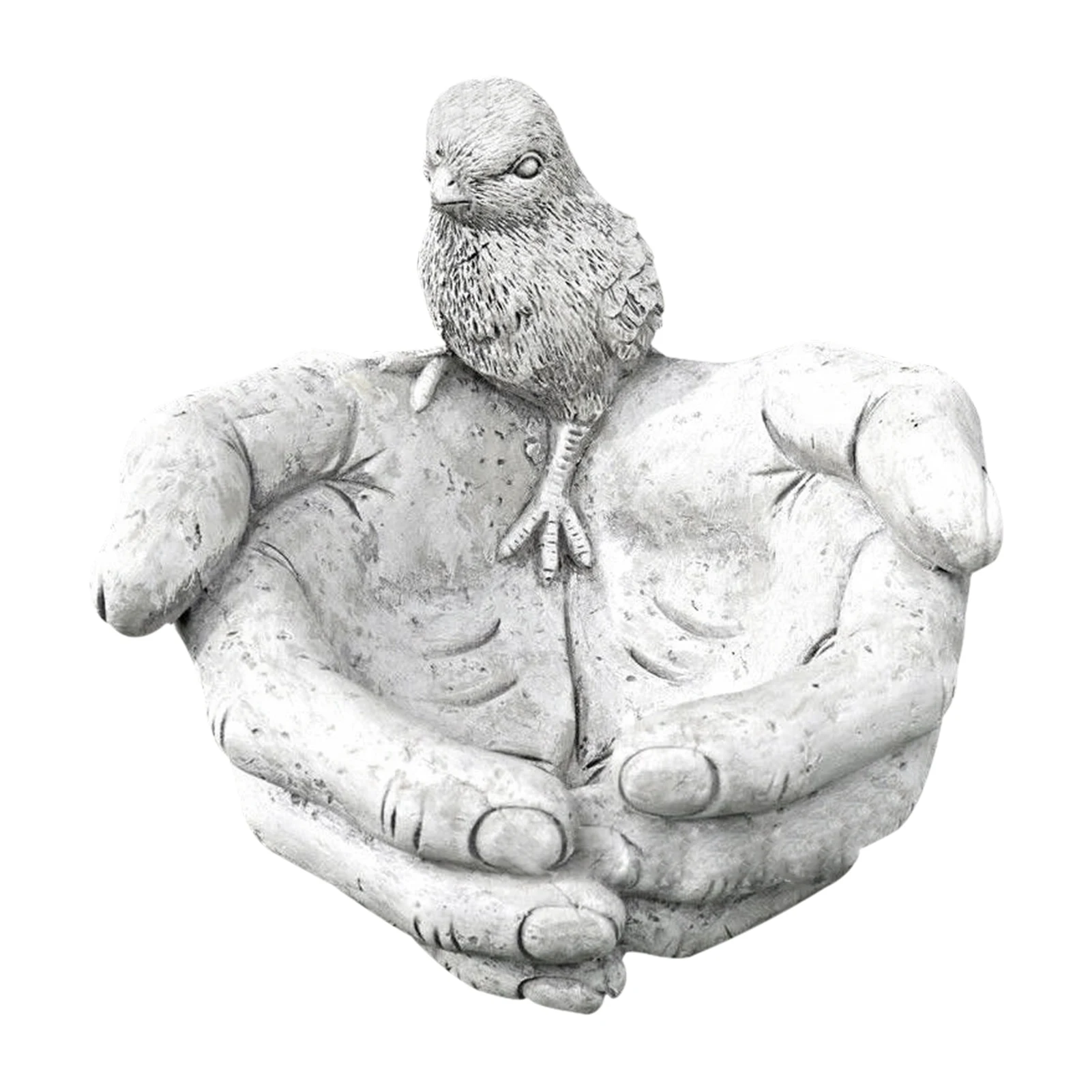 

Yard Art Holding Chick Hands Garden Statue Outdoor Stone Effect Hands Resin Sculpture Ornament Whimsical Wild Bird Feeder